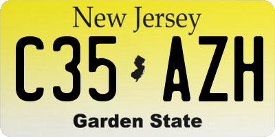 NJ license plate C35AZH