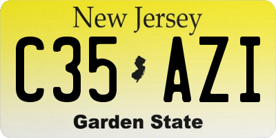 NJ license plate C35AZI