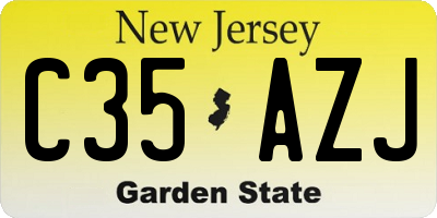 NJ license plate C35AZJ