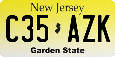 NJ license plate C35AZK