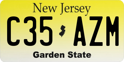 NJ license plate C35AZM