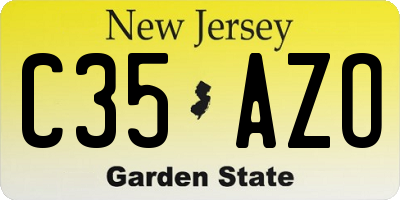 NJ license plate C35AZO