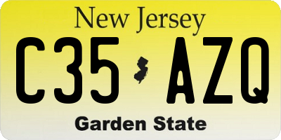 NJ license plate C35AZQ