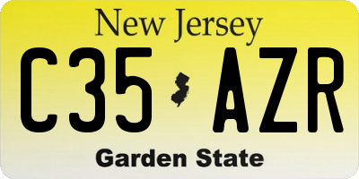 NJ license plate C35AZR
