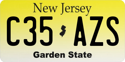 NJ license plate C35AZS