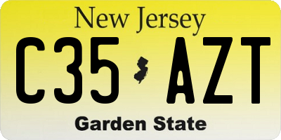 NJ license plate C35AZT