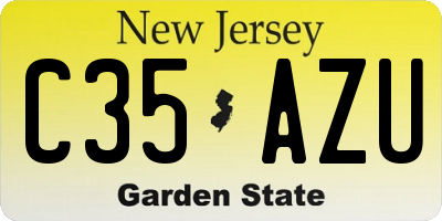 NJ license plate C35AZU