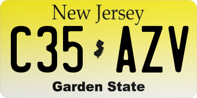 NJ license plate C35AZV