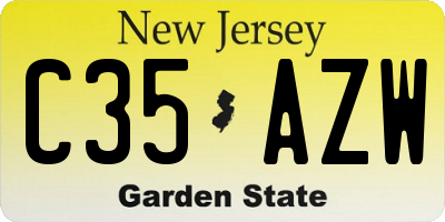 NJ license plate C35AZW