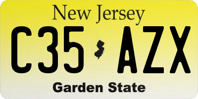 NJ license plate C35AZX
