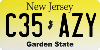 NJ license plate C35AZY