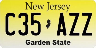 NJ license plate C35AZZ