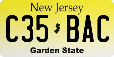 NJ license plate C35BAC