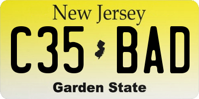 NJ license plate C35BAD