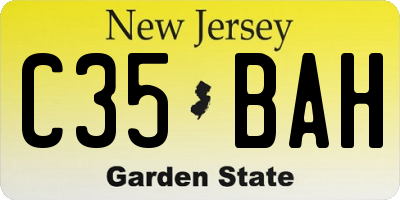 NJ license plate C35BAH