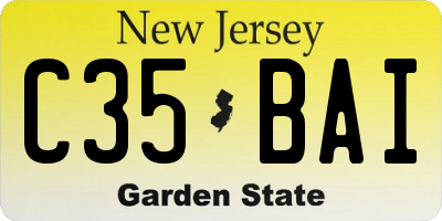 NJ license plate C35BAI