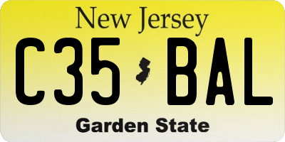 NJ license plate C35BAL