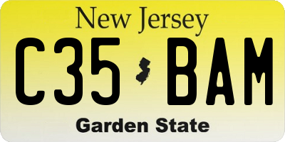 NJ license plate C35BAM