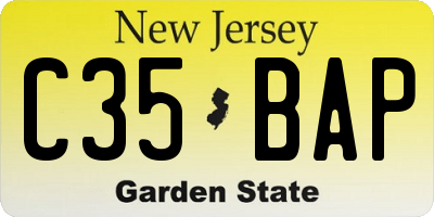 NJ license plate C35BAP