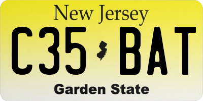 NJ license plate C35BAT