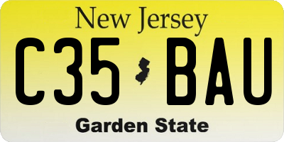 NJ license plate C35BAU
