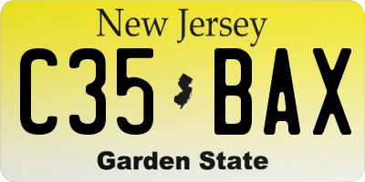 NJ license plate C35BAX