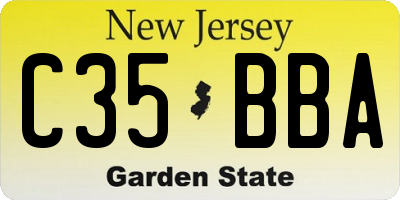 NJ license plate C35BBA