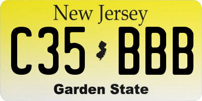 NJ license plate C35BBB