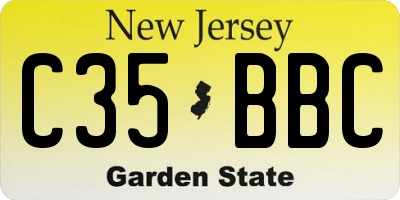 NJ license plate C35BBC