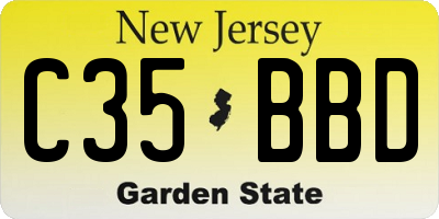 NJ license plate C35BBD