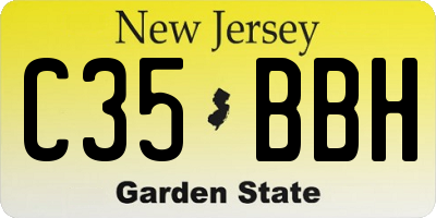 NJ license plate C35BBH