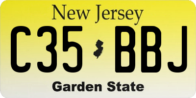 NJ license plate C35BBJ