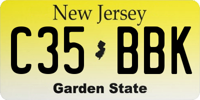 NJ license plate C35BBK