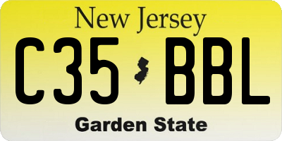 NJ license plate C35BBL