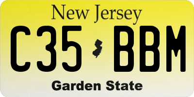 NJ license plate C35BBM