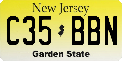 NJ license plate C35BBN