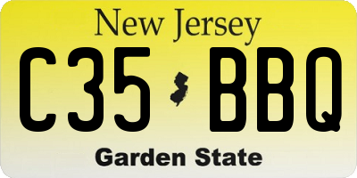 NJ license plate C35BBQ