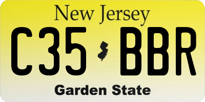 NJ license plate C35BBR
