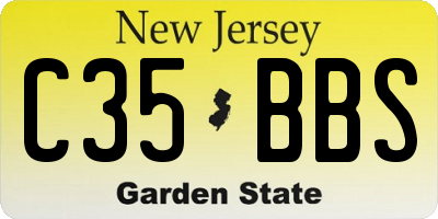 NJ license plate C35BBS