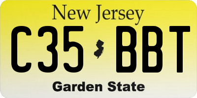 NJ license plate C35BBT
