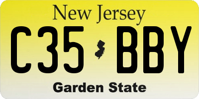 NJ license plate C35BBY