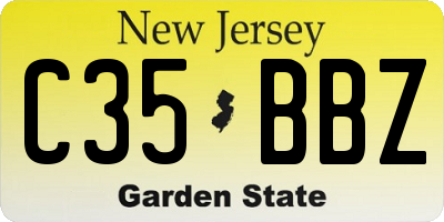 NJ license plate C35BBZ