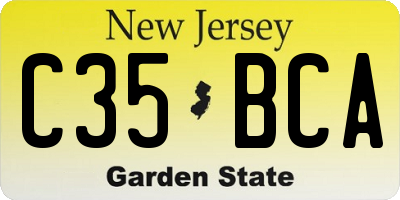 NJ license plate C35BCA