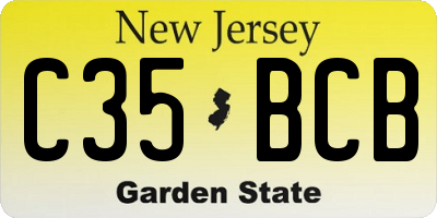 NJ license plate C35BCB