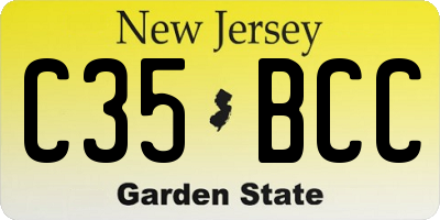 NJ license plate C35BCC