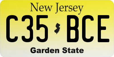 NJ license plate C35BCE