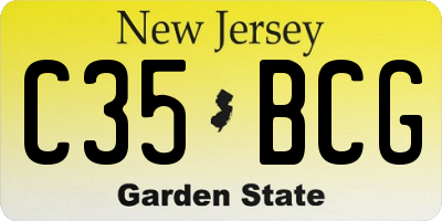 NJ license plate C35BCG