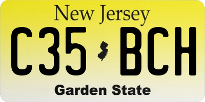 NJ license plate C35BCH