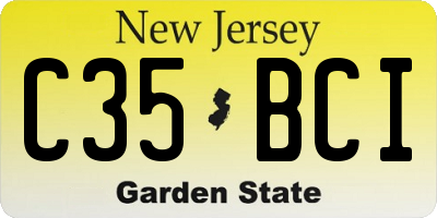 NJ license plate C35BCI