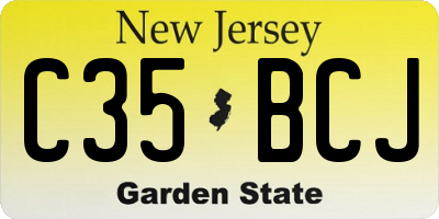 NJ license plate C35BCJ